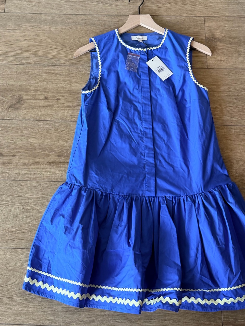 Avara Blue Drop Waist Short Dress